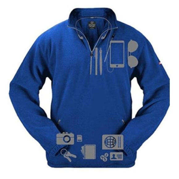 SCOTTeVEST Fleece 1/4 Zip Utility Black TEC Multiple Pocket Mens Jacket XL - Picture 2 of 6